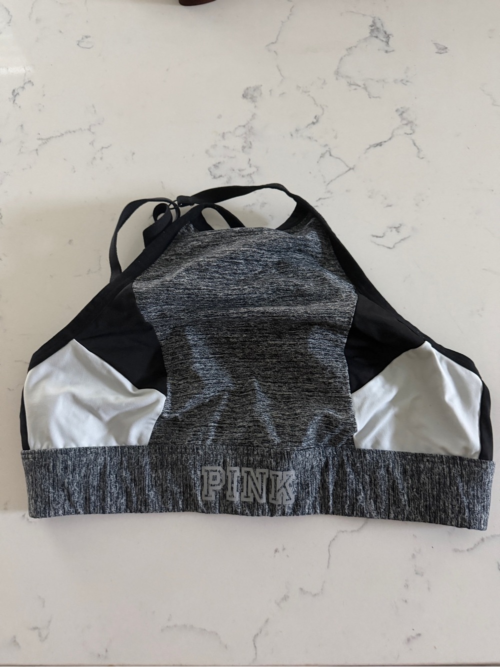 Victoria's Secret PINK Gray Heathered & Black Sports Bra